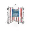 two flags one white and one black tattoo design idea