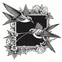 barn swallows and arrow  tattoo design idea