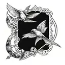 barn swallows and arrow  tattoo design idea