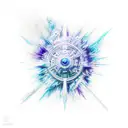 special effect, explosion, dark blue to purple gradient  tattoo design idea