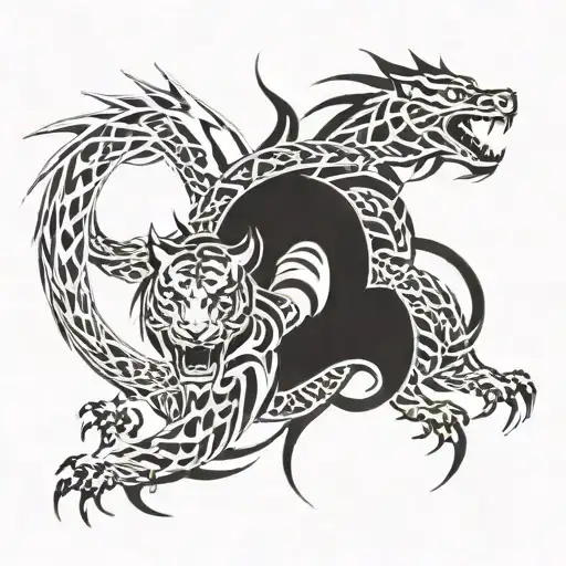 dragon and tiger tattoo design idea