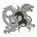 dragon and tiger tattoo design idea