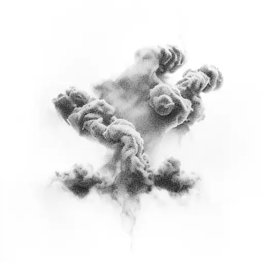 Eminem's lyrics forming a smoke-filled skyline tattoo design idea