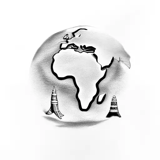 Map of Africa tattoo design idea