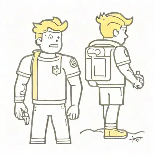 vault boy minimal tattoo tattoo design idea