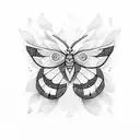 moth and semi colon tattoo design idea