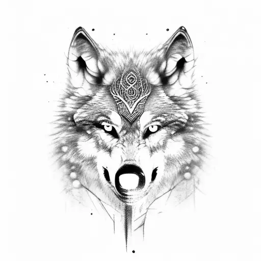 wolf viking tattoo design idea