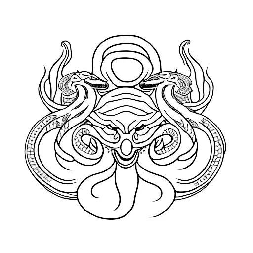 snake and nine tailed fox tattoo tattoo design idea