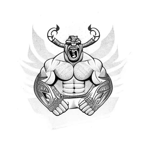 muscle man with scorpio tail tattoo design idea