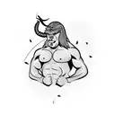 muscle man with scorpio tail tattoo design idea