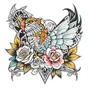 crystal tattoo design idea