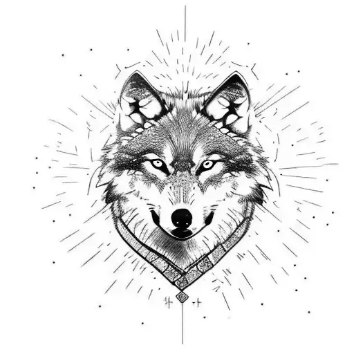 wolf with rajput warriors  tattoo design idea