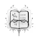 closed book with chains tattoo design idea