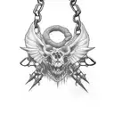 closed book with chains tattoo design idea