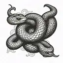 snake wrapping around a birthday date tattoo design idea