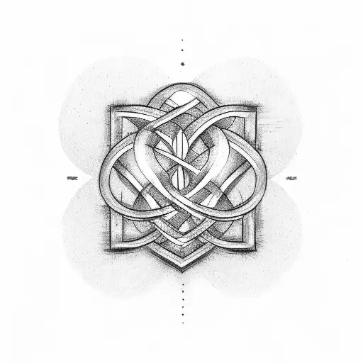 three intertwined hearts with initials D, S, and R tattoo design idea