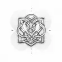 three intertwined hearts with initials D, S, and R tattoo design idea