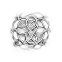 three intertwined hearts with initials D, S, and R tattoo design idea