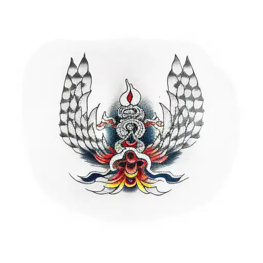 ave fenix rompiendo una jaula  tattoo design idea