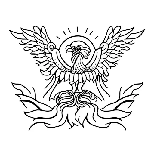 ave fenix rompiendo una jaula  tattoo design idea
