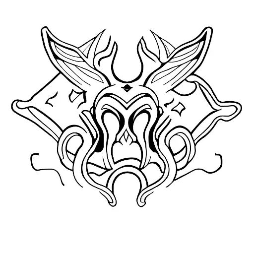 magpie, symmetrical tattoo design idea