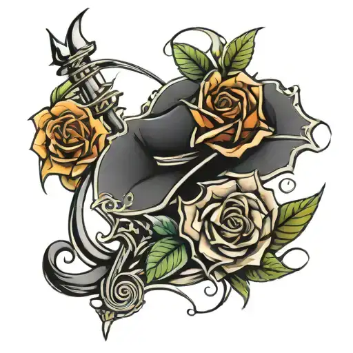 sabre and rose tattoo tattoo design idea