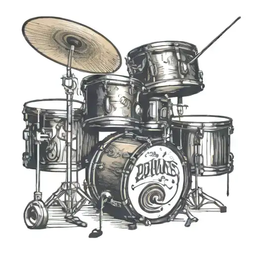 drums running music notes piano tattoo design idea