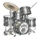 drums running music notes piano tattoo design idea