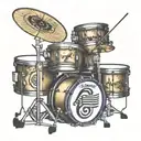 drums running music notes piano tattoo design idea