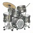 drums running music notes piano tattoo design idea