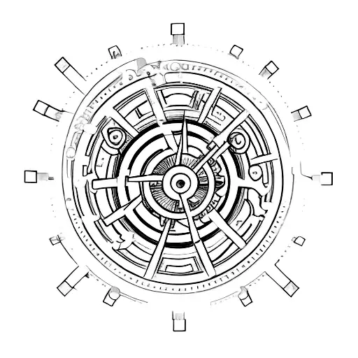 3 broken cogs tattoo design idea