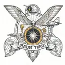 vector planes, radar, air traffic control  tattoo design idea