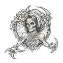 lady reaper pulling my  heart out  tattoo design idea