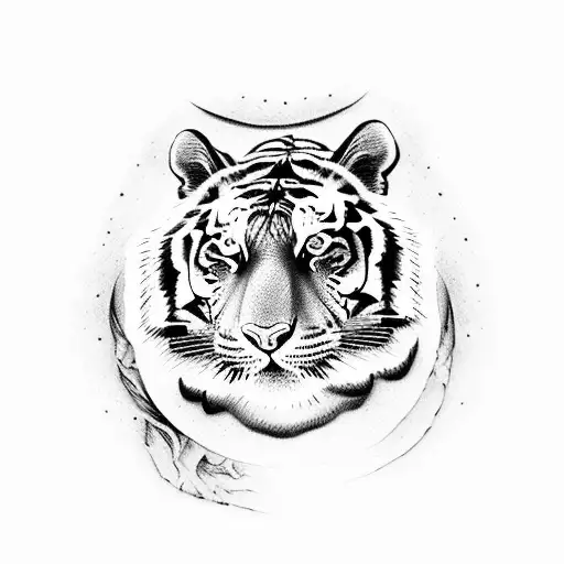 tiger and rose tattoo design idea