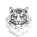 tiger and rose tattoo design idea