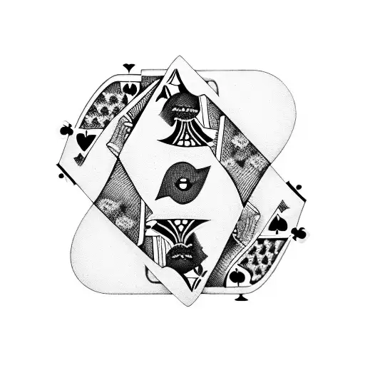 3 playing cards and two dice tattoo design idea