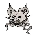 skull grabed by a hand tattoo design idea