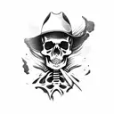 on a horse skeleton  tattoo design idea