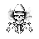 on a horse skeleton  tattoo design idea