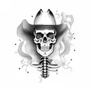 on a horse skeleton  tattoo design idea