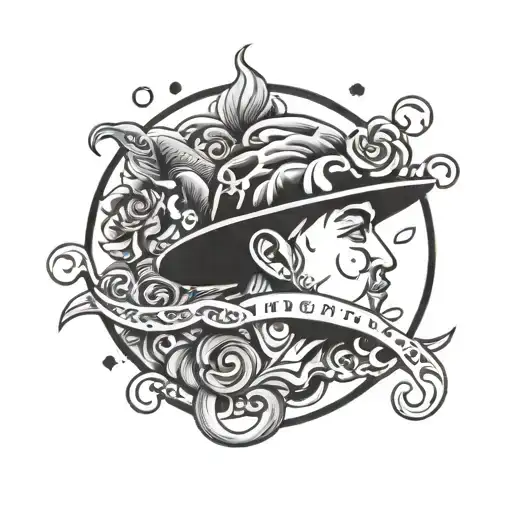 mac miller swimming in circles intertwined within tattoo design idea