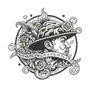 mac miller swimming in circles intertwined within tattoo design idea