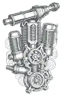 piston rods spark plugs tattoo design idea