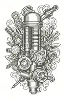 piston rods spark plugs tattoo design idea
