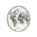 world map, searching, lonely  tattoo design idea