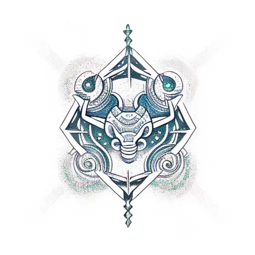 tattoo with the Scorpio zodiak sign in the center surrounded by Pisces, Gemini, and Taurus zodiak signs tattoo design idea