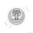 tattoo with the Scorpio symbol in the center surrounded by Pisces, Gemini, and Taurus symb tattoo design idea