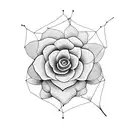 violet flower interlinked with cosmo flower tattoo design idea