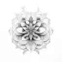 violet flower interlinked with cosmo flower tattoo design idea