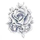 violet and cosmo flowers interlinked tattoo design idea